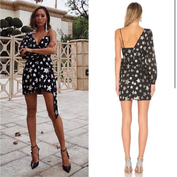 FOR  LOVE  &  LEMONS x REVOLVE One Shoulder Dress Star Metallic - Picture 3 of 9